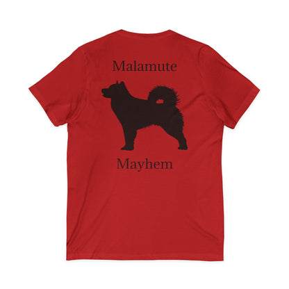 Malamute Mayhem Unisex Short Sleeve V-Neck Tee