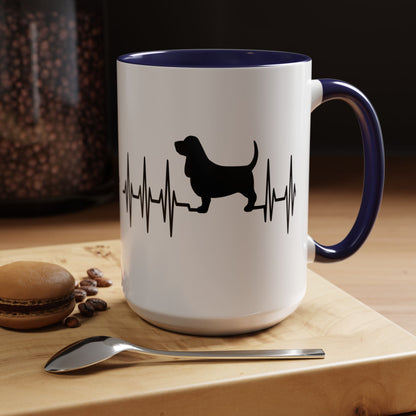 My Heart Beats For Bassets 2-Tone Coffee Mug