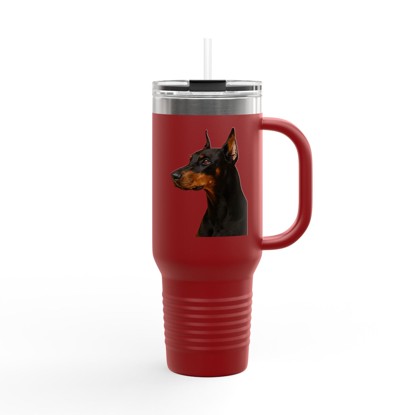 Doberman Head Insulated Travel Mug