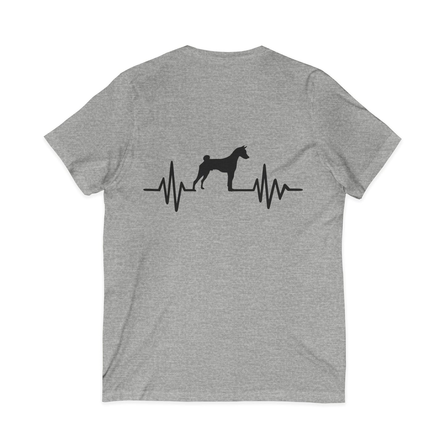 My Heart Beats For Basenjis Unisex Short Sleeve V-Neck Tee