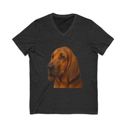 Bloodhound Head Unisex Short Sleeve V-Neck Tee