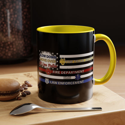 Slow Down Move Over Flag 2-Tone Coffee Mug