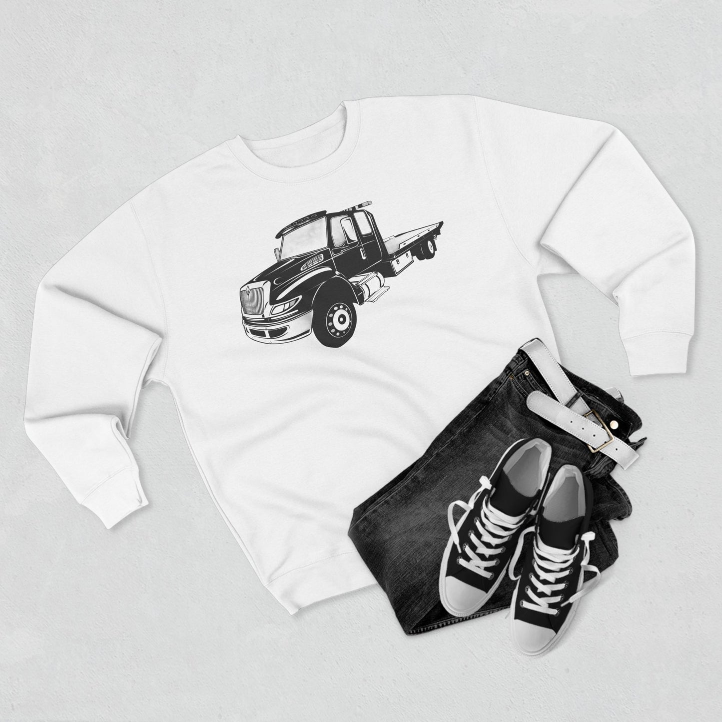 Flatbed Tow Truck Unisex Crewneck Sweatshirt