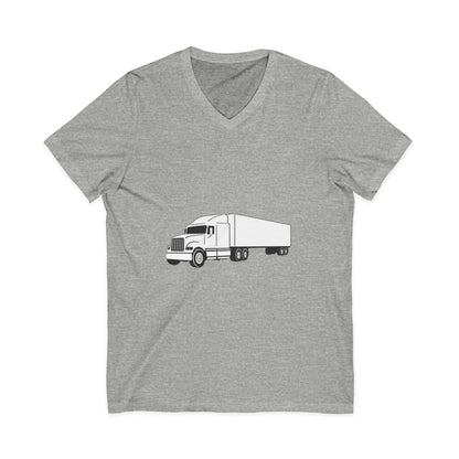 Semi Truck Unisex Short Sleeve V-Neck Tee