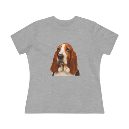 Basset Head Women's Short Sleeve Crewneck Tee