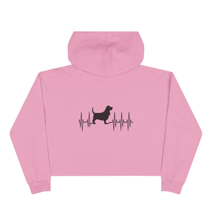 My Heart Beats For Basset Hounds Women's Crop Hoodie