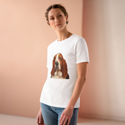 Basset Head Women's Short Sleeve Crewneck Tee