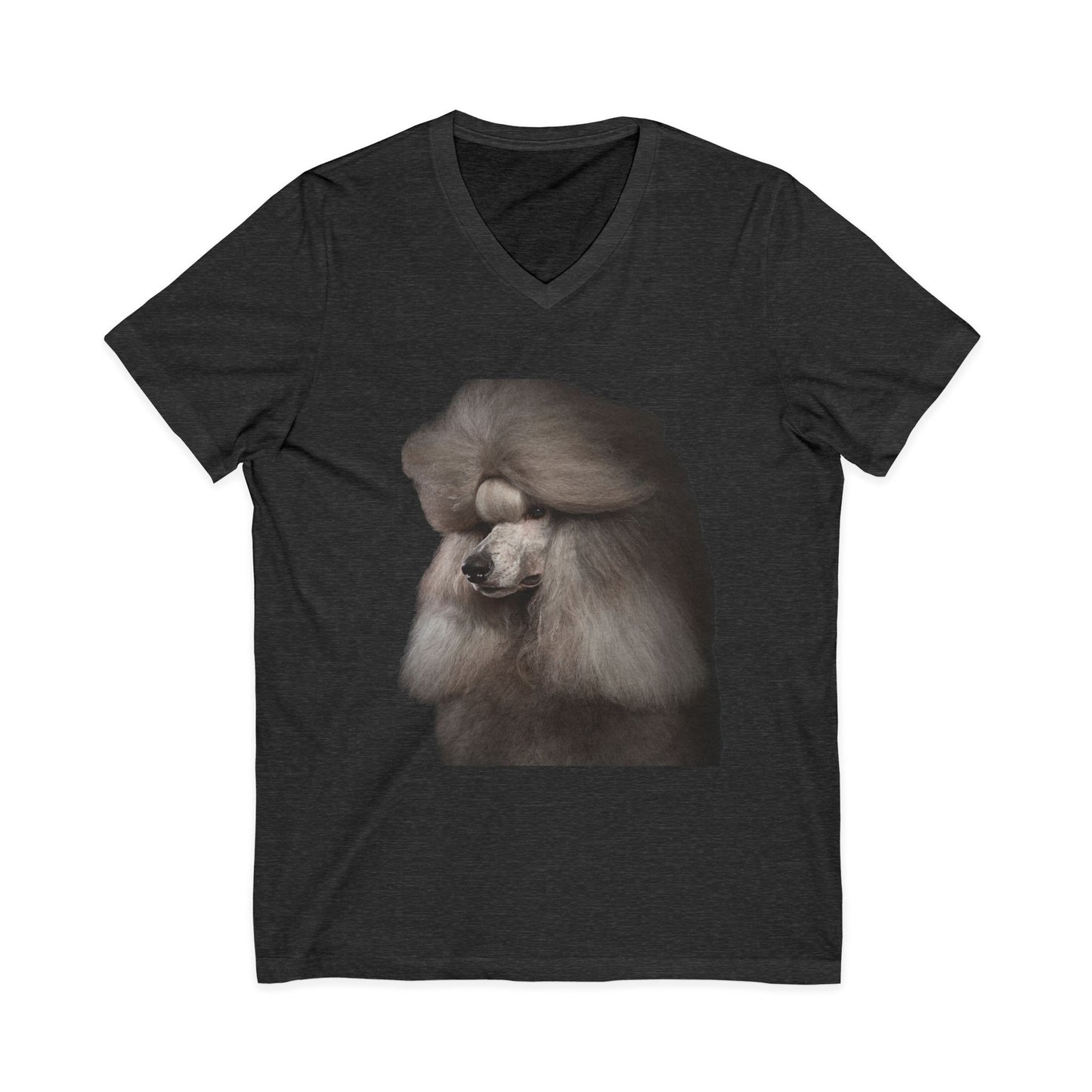 Poodle Head Unisex Short Sleeve V-Neck Tee