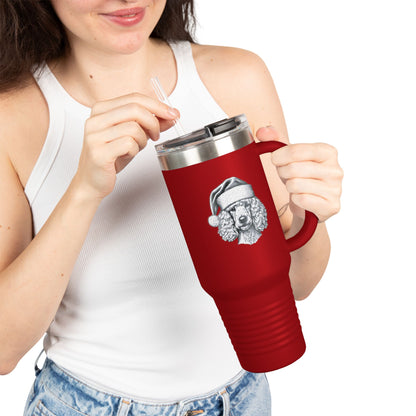 Santa Paws Poodle Insulated Travel Mug