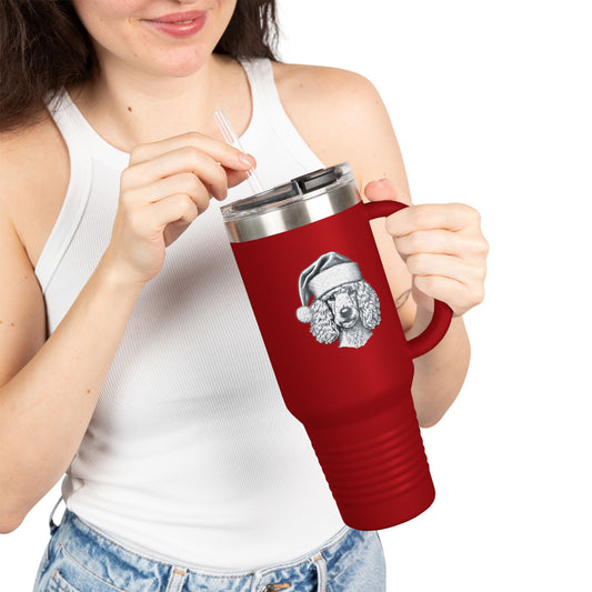 Santa Paws Poodle Insulated Travel Mug