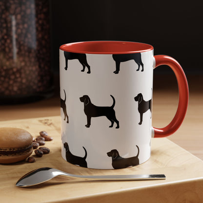 Bloodhound Silhouette 2-Tone Coffee Mug
