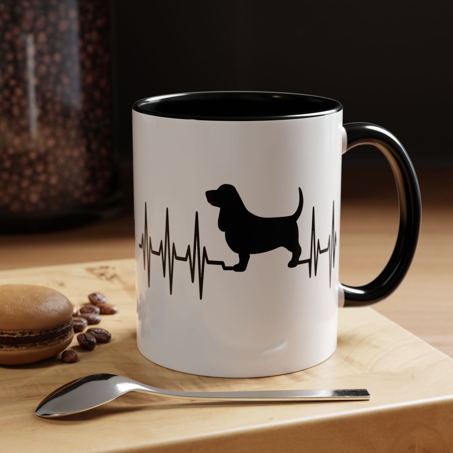 My Heart Beats For Bassets 2-Tone Coffee Mug