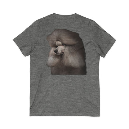 Poodle Head Unisex Short Sleeve V-Neck Tee