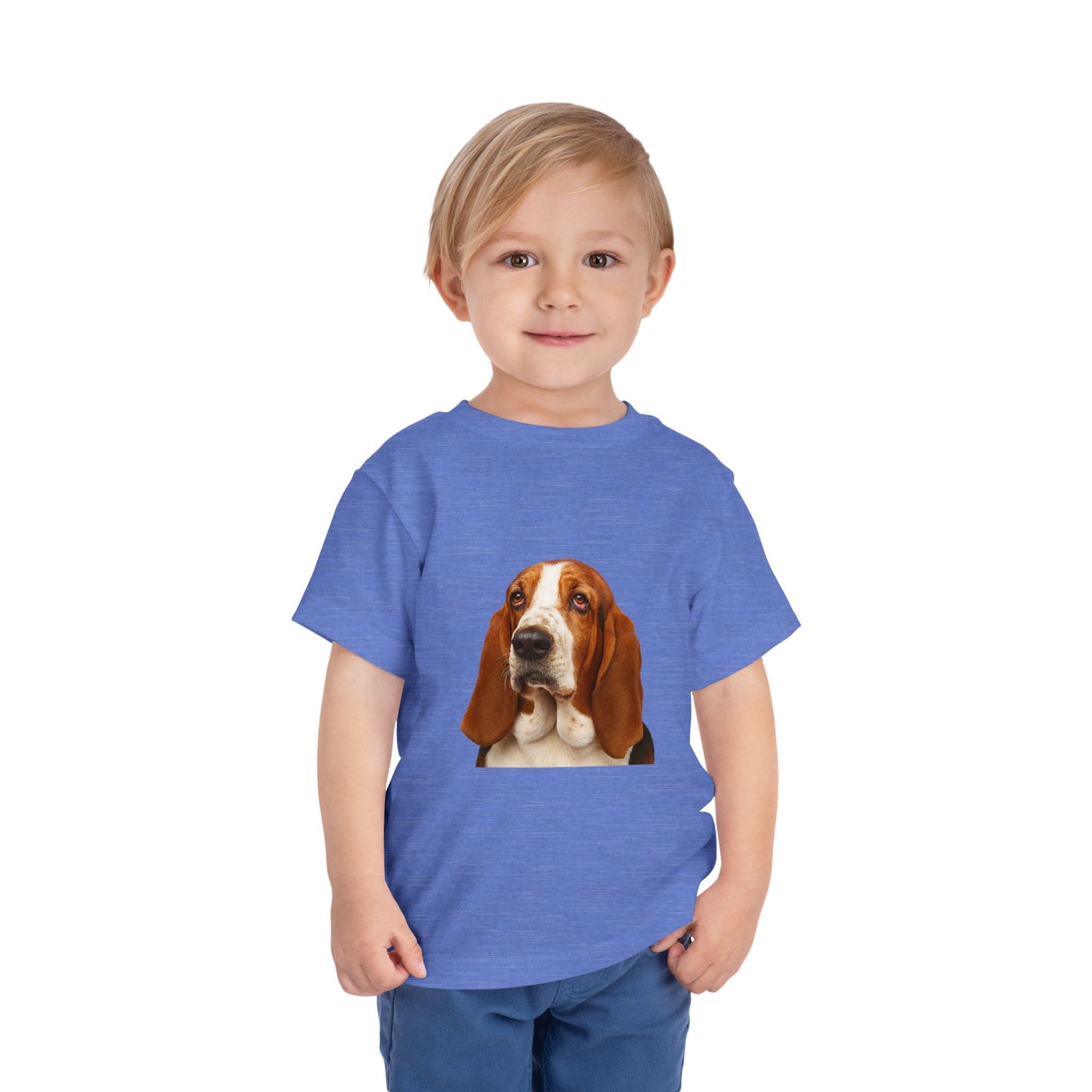 Basset Head Toddler Unisex Short Sleeve Crewneck Tee