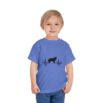 My Heart Beats For Newfies Toddler Unisex Short Sleeve Crewneck Tee