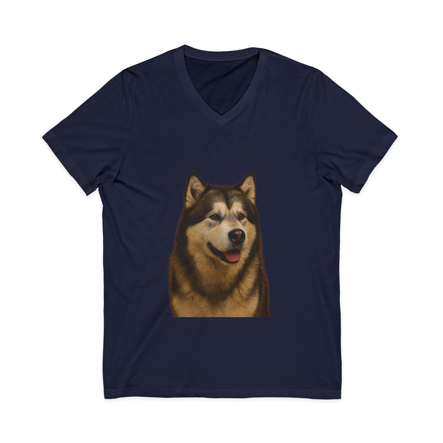 Malamute Head Unisex Short Sleeve V-Neck Tee