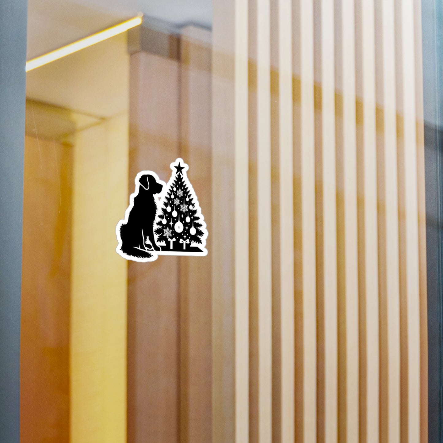 Golden Christmas Tree Vinyl Decal