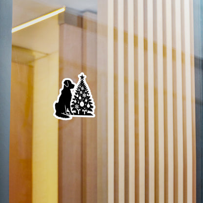 Golden Christmas Tree Vinyl Decal