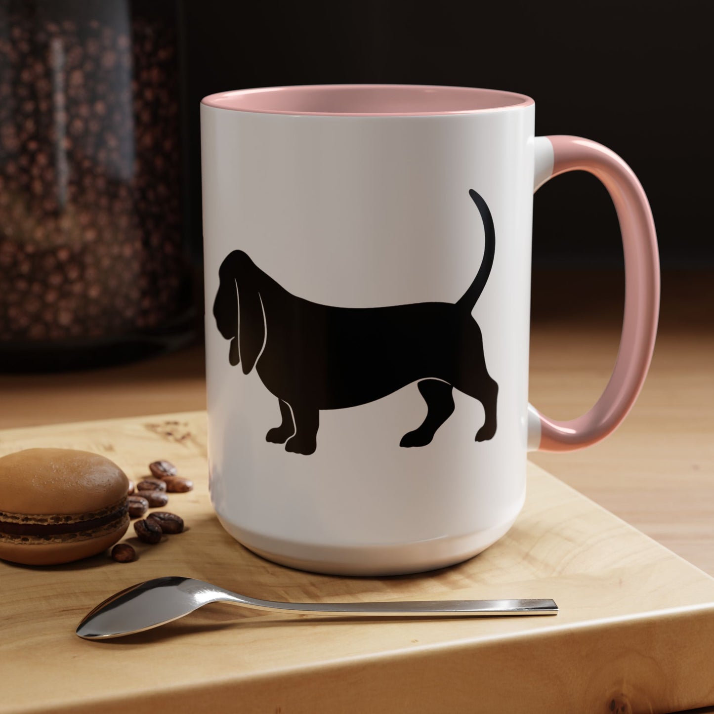 Basset Silhouette 2-Tone Coffee Mug