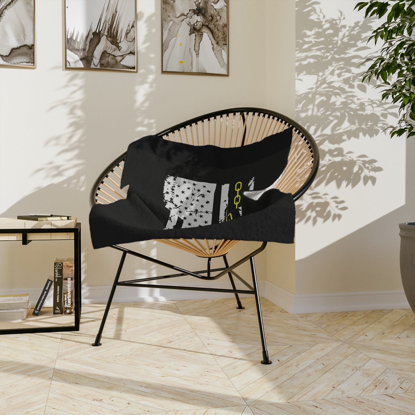 Thin Yellow Line Velveteen Microfiber Blanket