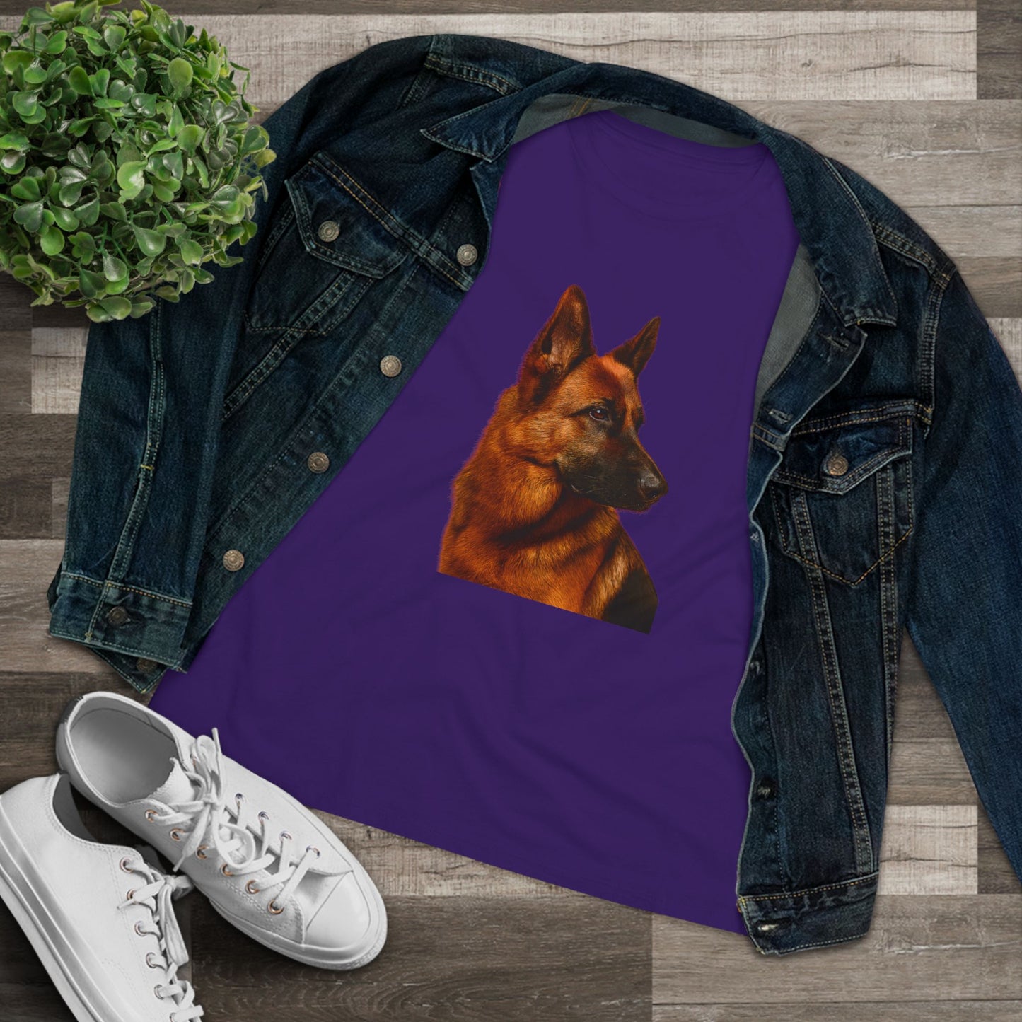 German Shepherd Head Women's Short Sleeve Crewneck Tee