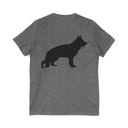 German Shepherd Silhouette Unisex Short Sleeve V-Neck Tee