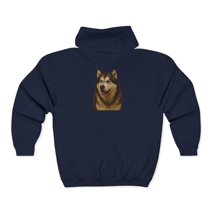 Malamute Head Unisex Full Zip Hoodie