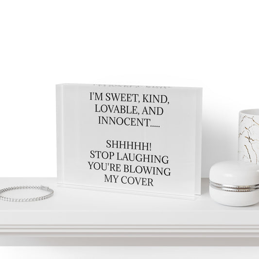 Blowing My Cover Acrylic Photo Block