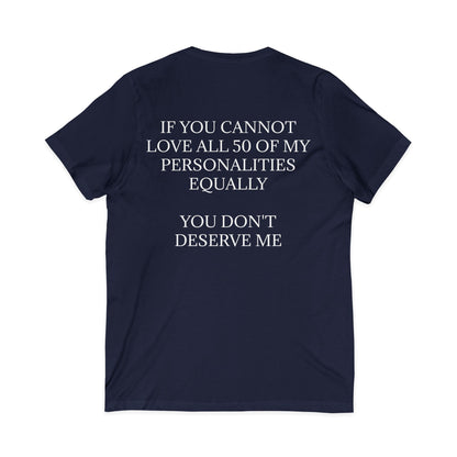 50 Personalities Unisex Short Sleeve V-Neck Tee