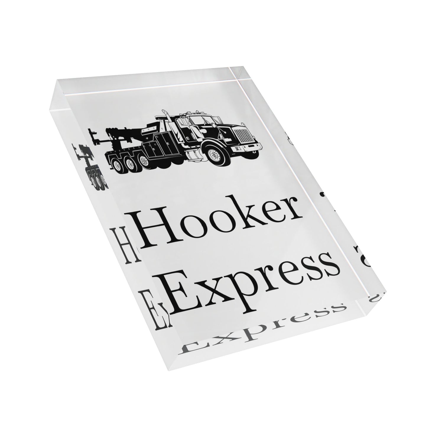 H**ker Express Heavy Tow Truck Acrylic Photo Block