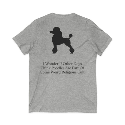 I Wonder Unisex Short Sleeve V-Neck Tee