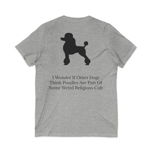 I Wonder Unisex Short Sleeve V-Neck Tee