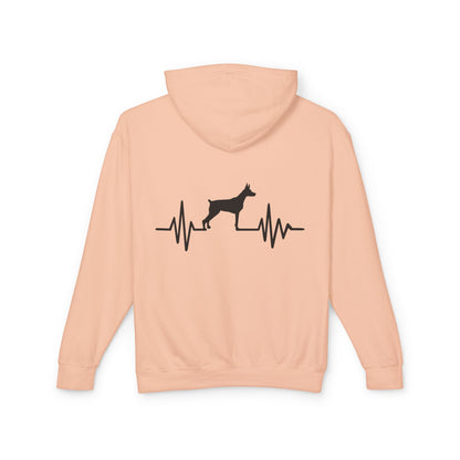 My Heart Beats For Dobermans Unisex Lightweight Hoodie
