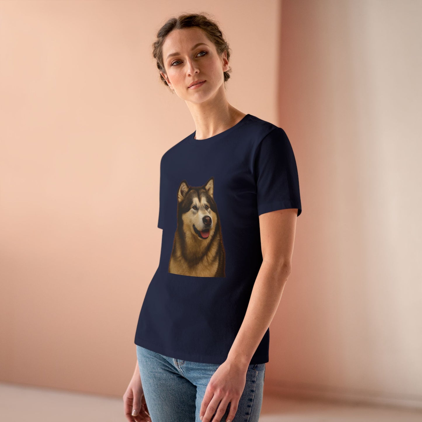 Malamute Head Women's Short Sleeve Crewneck Tee