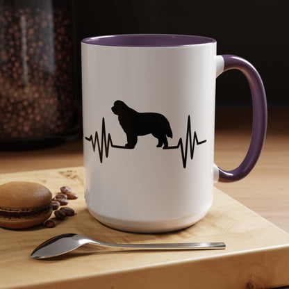 My Heart Beats For Newfies 2-Tone Coffee Mug