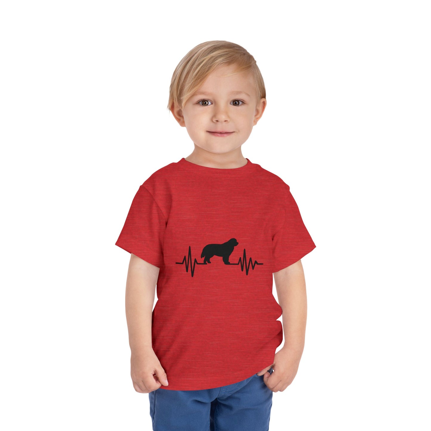 My Heart Beats For Newfies Toddler Unisex Short Sleeve Crewneck Tee