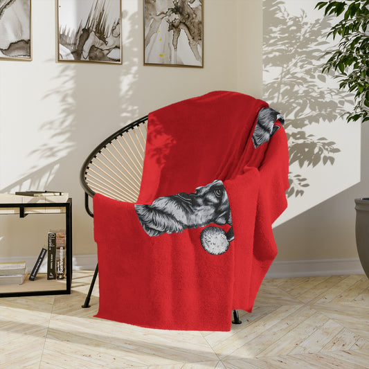 Santa Paws German Shepherd Velveteen Microfiber Blanket