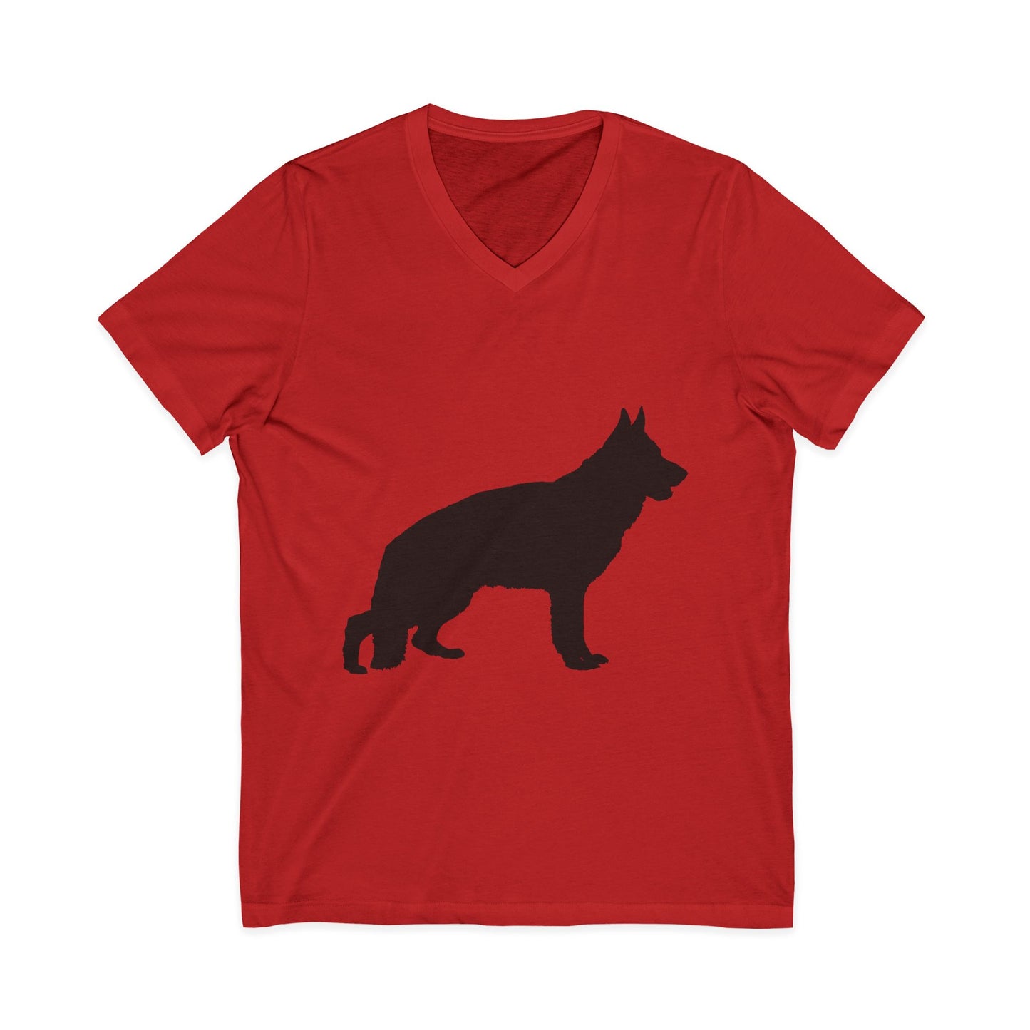 German Shepherd Silhouette Unisex Short Sleeve V-Neck Tee