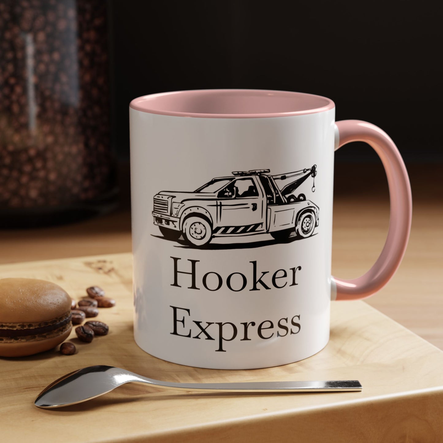 H**ker Express Wheel Lift Tow Truck 2-Tone Coffee Mug