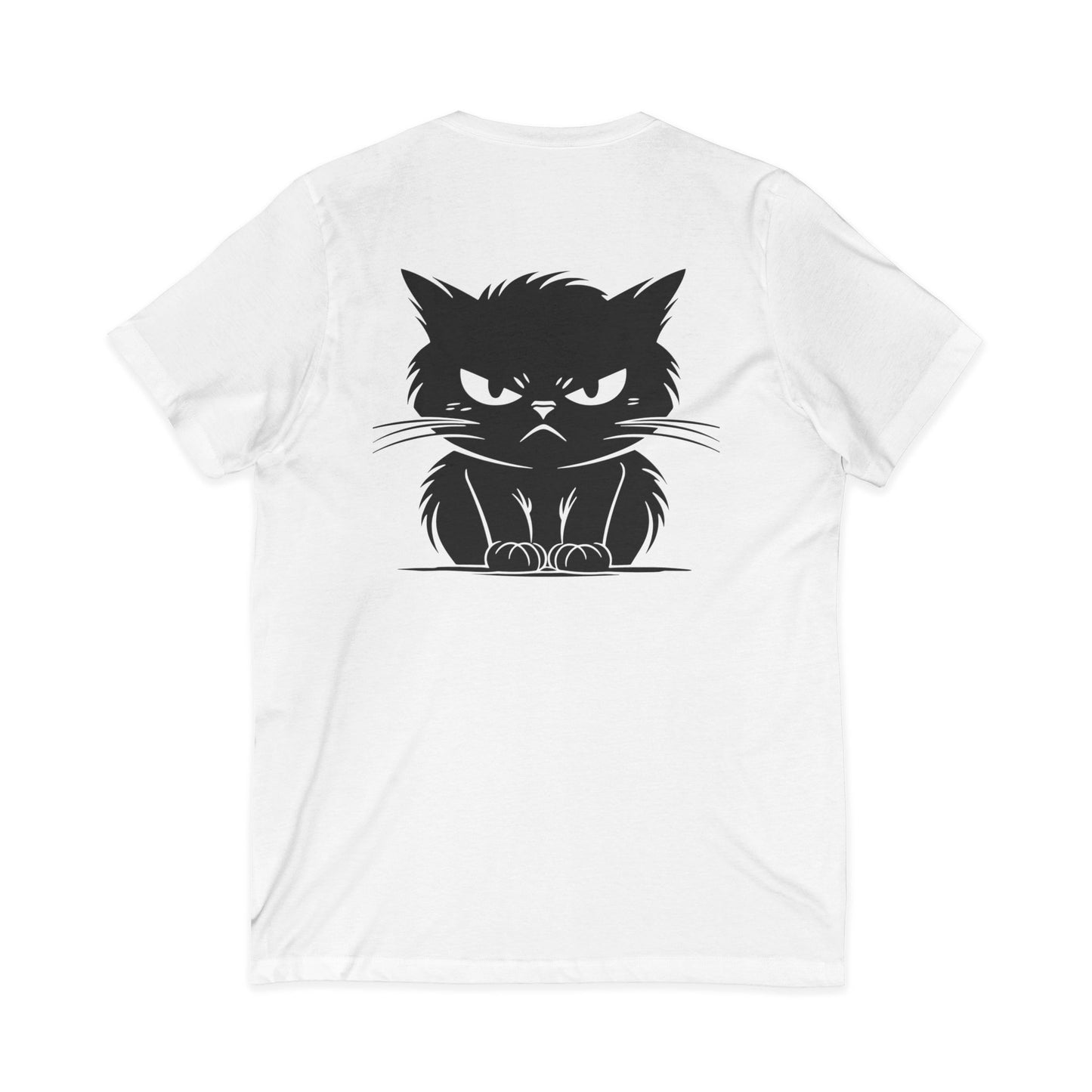 Angry Cat Unisex Short Sleeve V-Neck Tee