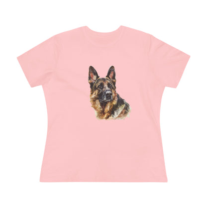 German Shepherd Head Women's Short Sleeve Crewneck Tee