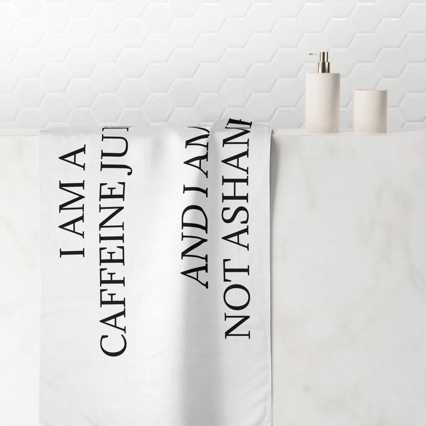 Caffeine Junkie Mink-Cotton  Beach Towel