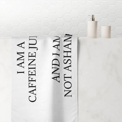 Caffeine Junkie Mink-Cotton  Beach Towel