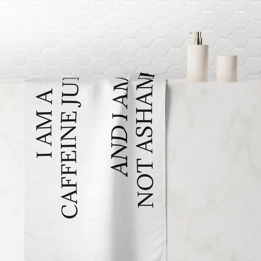 Caffeine Junkie Mink-Cotton  Beach Towel