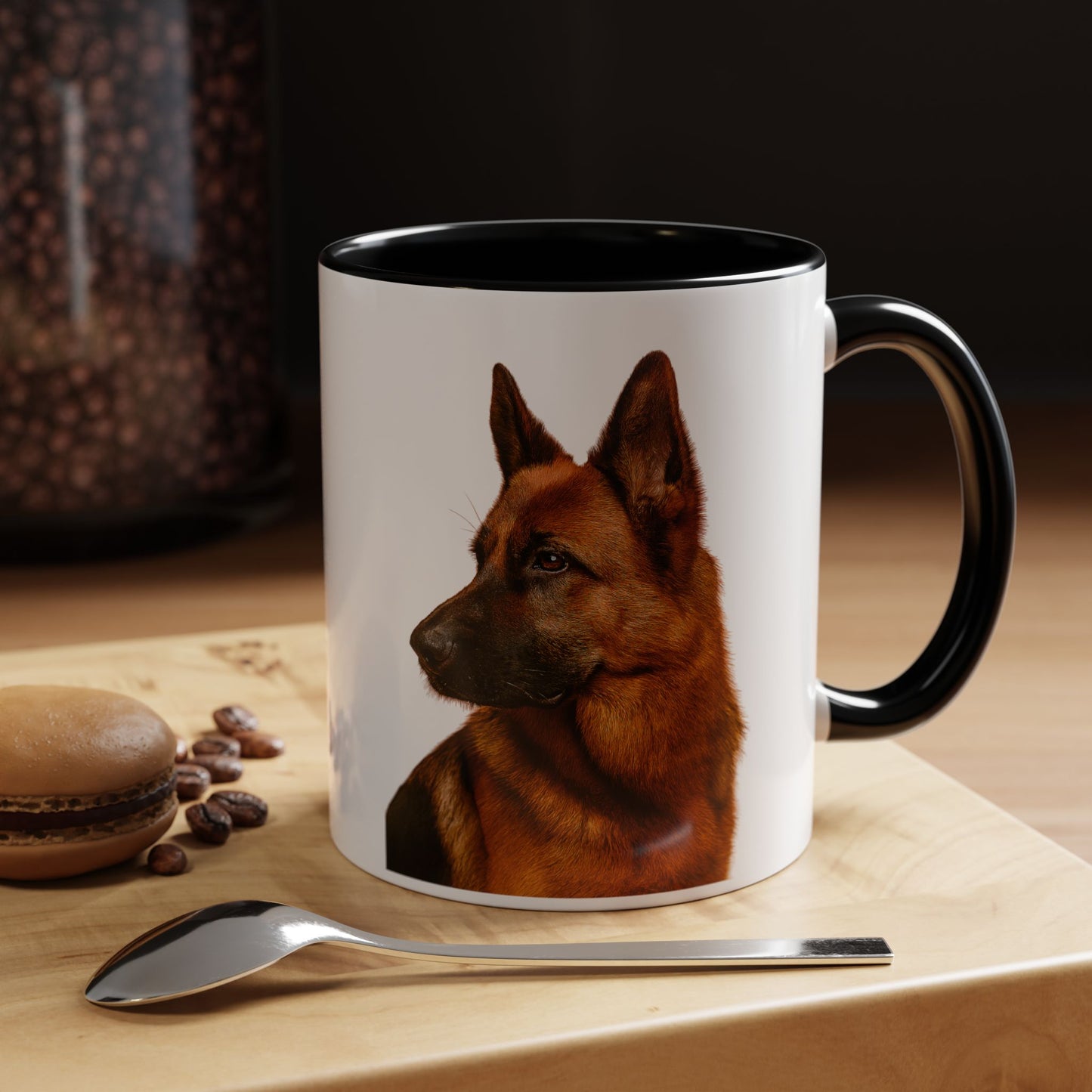 German Shepherd Head 2-Tone Coffee Mug