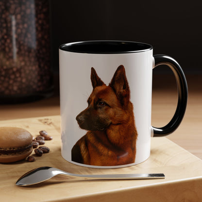 German Shepherd Head 2-Tone Coffee Mug