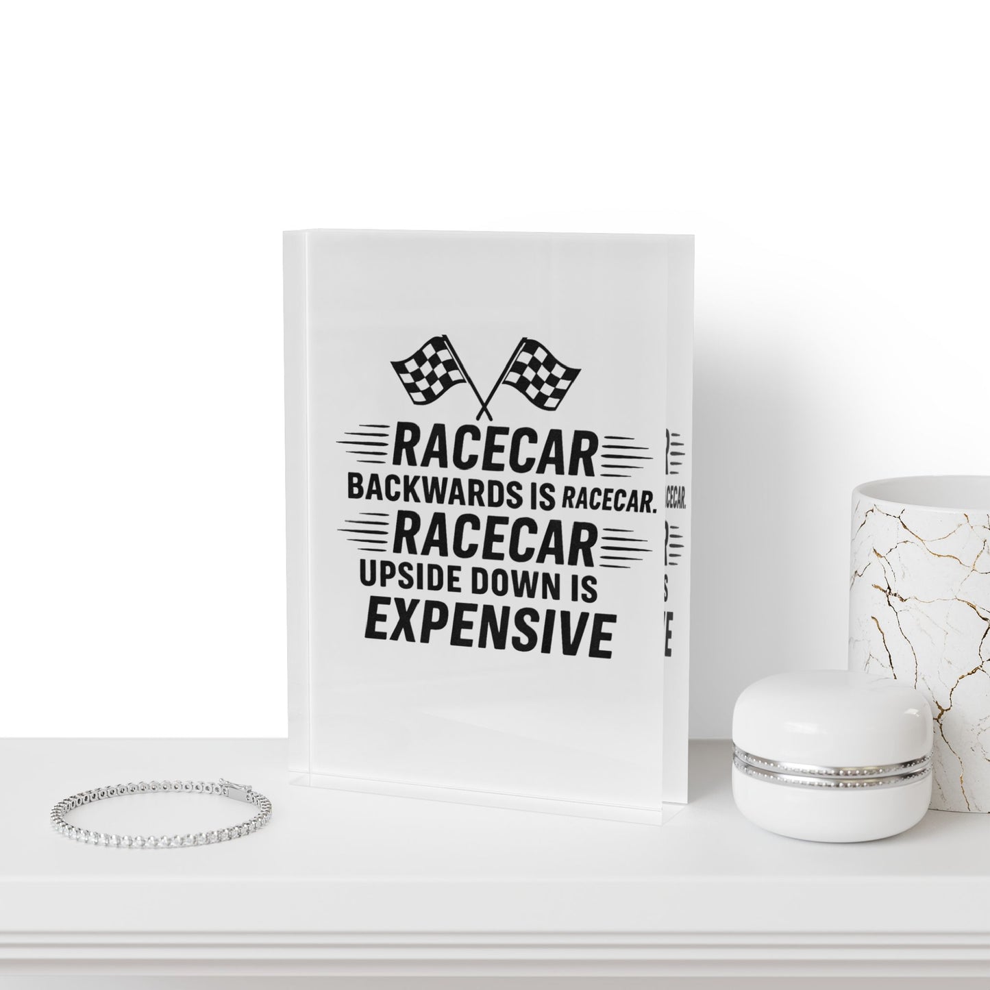 Racecar Backwards Acrylic Photo Block