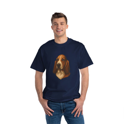 Basset Hound Head Men's Short-Sleeve Crewneck Tee