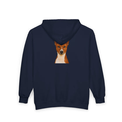 Basenji Head Unisex Full Zip Hoodie