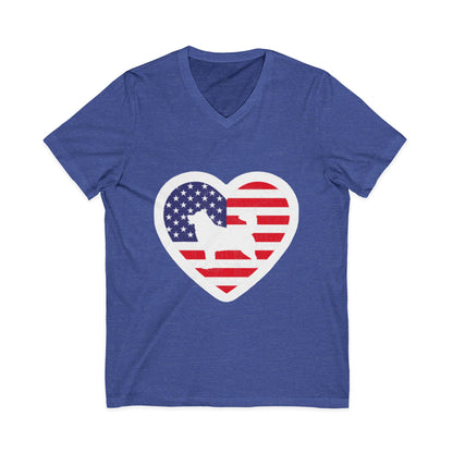 Malamute Flag Unisex Short Sleeve V-Neck Tee